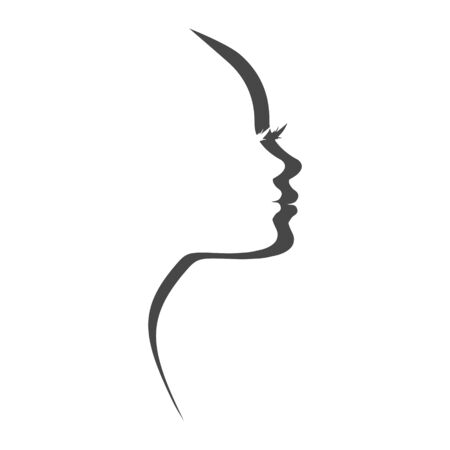 Beautiful profile of young woman iconのイラスト素材