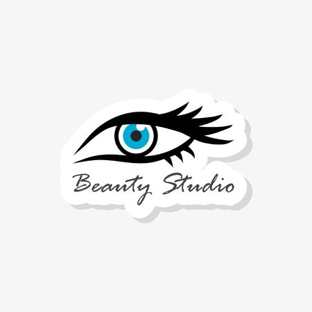 design template for beauty salon stickerのイラスト素材