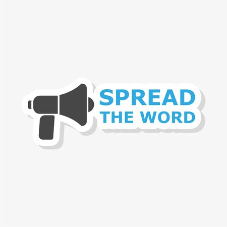 Spread the Word Share Information Bullhorn Megaphoneのイラスト素材