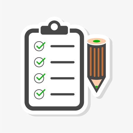 Checklist flat stickerのイラスト素材