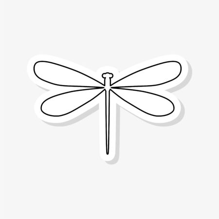 Dragonfly insect line stickerのイラスト素材