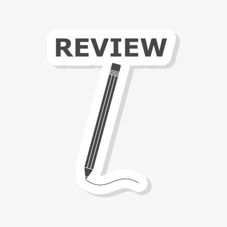Review sticker, Pencil iconのイラスト素材