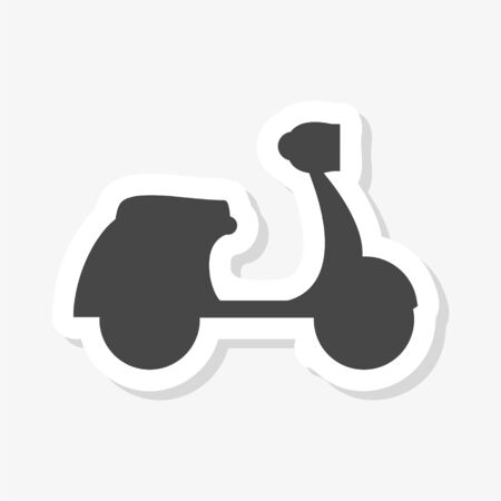 Retro Scooter Silhouette stickerのイラスト素材