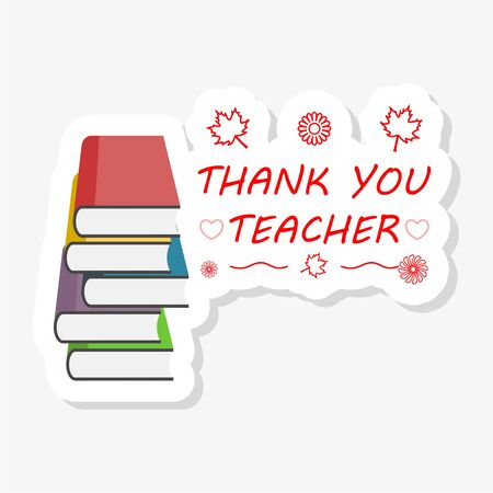 Thank You Teacher on blackboard background, Teacher's Day stickerのイラスト素材