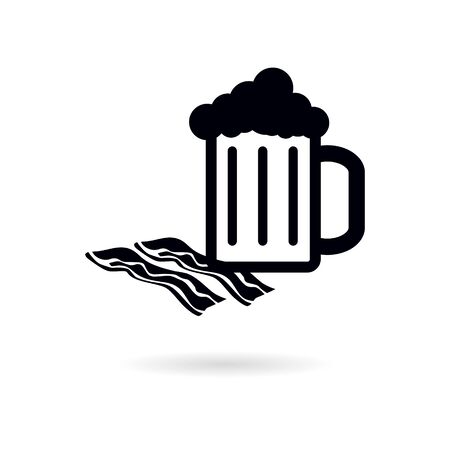 Black Beer and bacon iconのイラスト素材