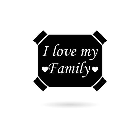 I Love My Family icon sign logoのイラスト素材