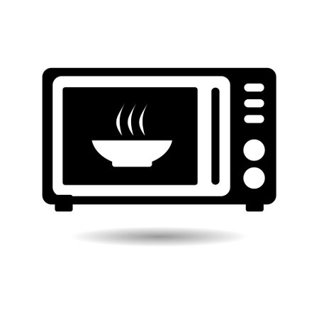 Black Microwave oven icon or logoのイラスト素材