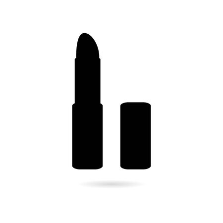 Black lipstick icon or logo on white backgroundのイラスト素材