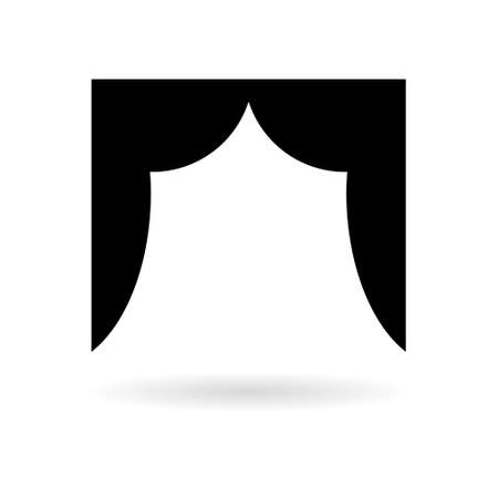 Black Empty theater stage, Theater stage icon or logoのイラスト素材