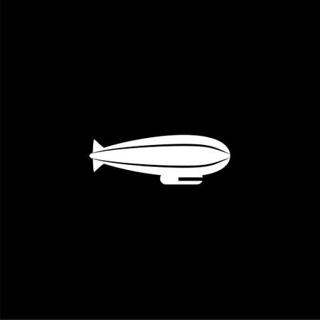 Airship icon isolated on white on dark backgroundのイラスト素材
