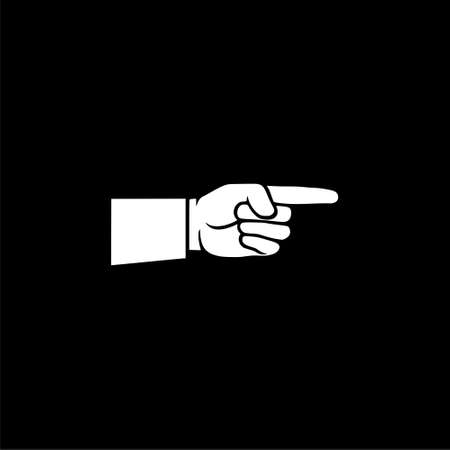 Pointing finger icon on dark backgroundのイラスト素材