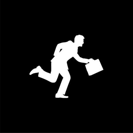 Businessman silhouette icon or logo on dark backgroundのイラスト素材