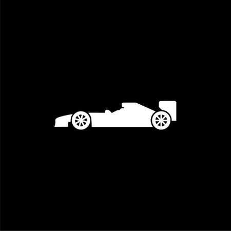 Formula Race Car icon or logo on dark backgroundのイラスト素材