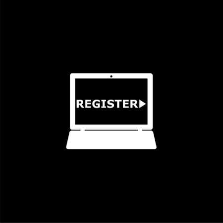 Register icon or logo, Register sign on dark backgroundのイラスト素材