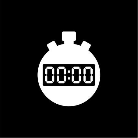 Stopwatch flat icon or logo on dark backgroundのイラスト素材