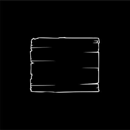 Hang wood board sign icon or logo on dark backgroundのイラスト素材