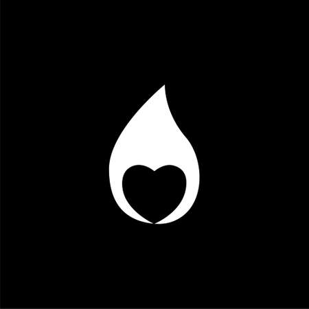 Heart Fire icon or logo design concept on dark backgroundのイラスト素材