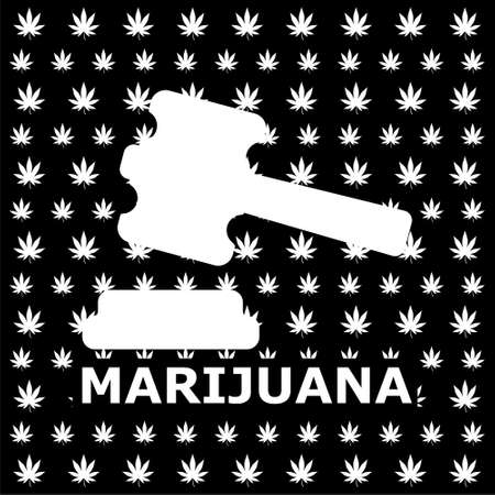 Drug laws for legalization of marijuana icon on dark backgroundのイラスト素材