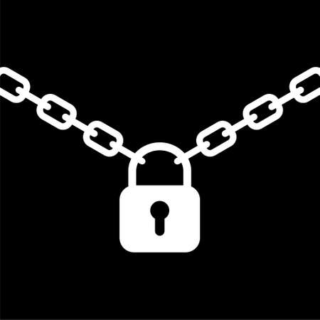 Chain thick line icon on dark background