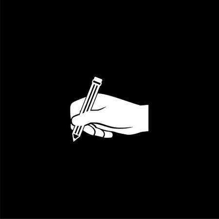 Hand writing  , Handwriting Icon on dark backgroundのイラスト素材