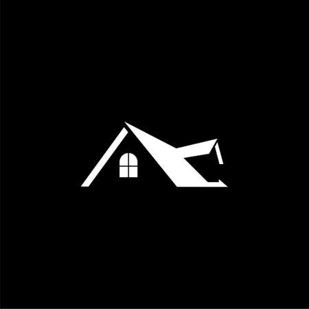 Real estate symbol, Roof icon  on dark backgroundのイラスト素材