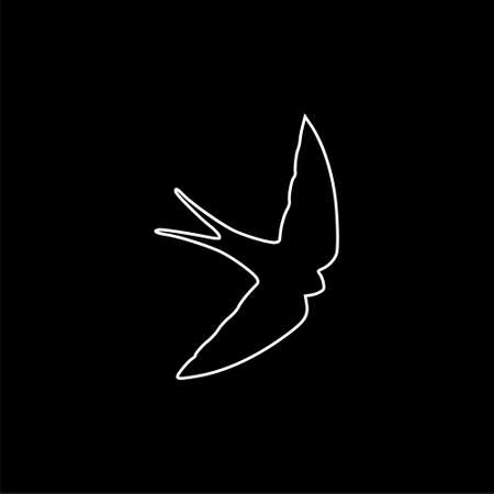 Swallow icon,   on dark backgroundのイラスト素材