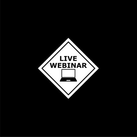 Live Webinar sign icon on dark backgroundのイラスト素材