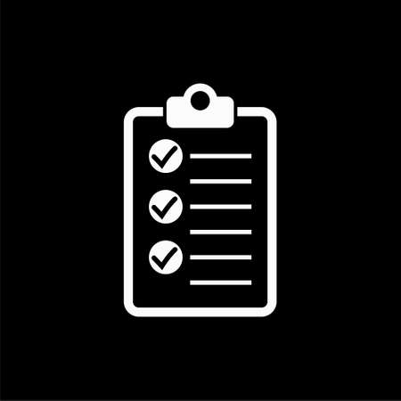 Checklist Icon Design icon or logo on dark backgroundのイラスト素材