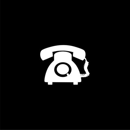 Simple Vintage Telephone Isolated icon on dark backgroundのイラスト素材