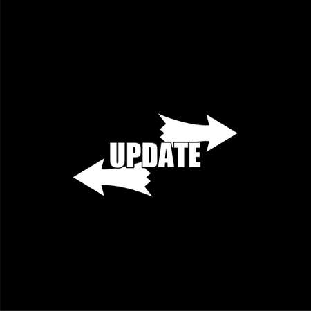 Update Software sticker or logo, Concept meaning replacing program with a newer version of same product on dark backgroundのイラスト素材
