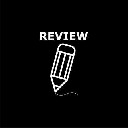 Review, Pencil icon on dark backgroundのイラスト素材