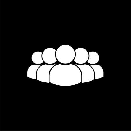 Group icon, Group of people or group of users on dark backgroundのイラスト素材