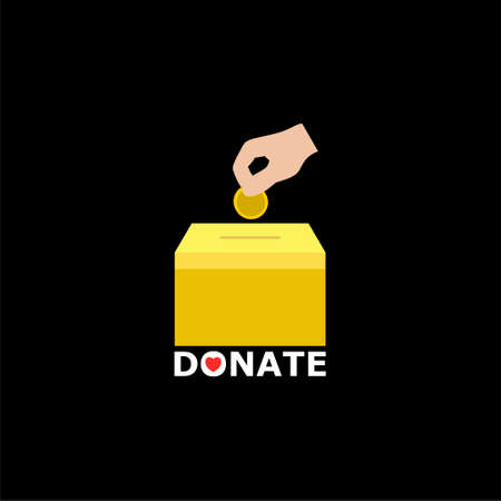 Money donation icon or logo on dark backgroundのイラスト素材