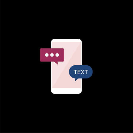 Flat design concept message and chat icon or logo on dark backgroundのイラスト素材