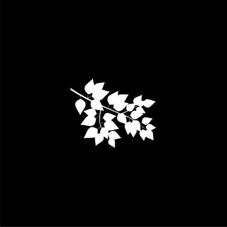 Tree branch silhouette icon or logo on dark backgroundのイラスト素材