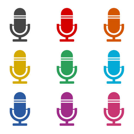 Microphone icon or logo, color setのイラスト素材
