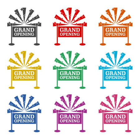 Grand opening invitation concept , icon or logo, color setのイラスト素材