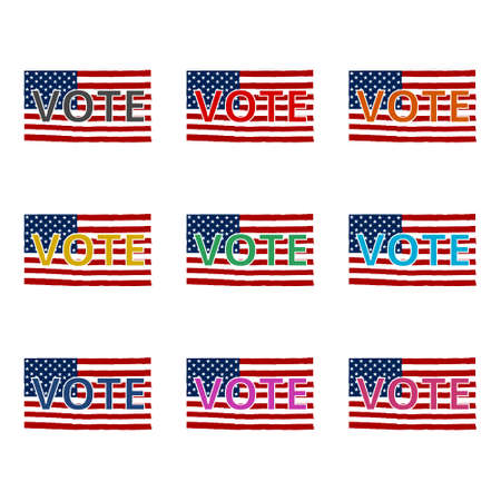 Vote American flag concept icon or logo, color setのイラスト素材