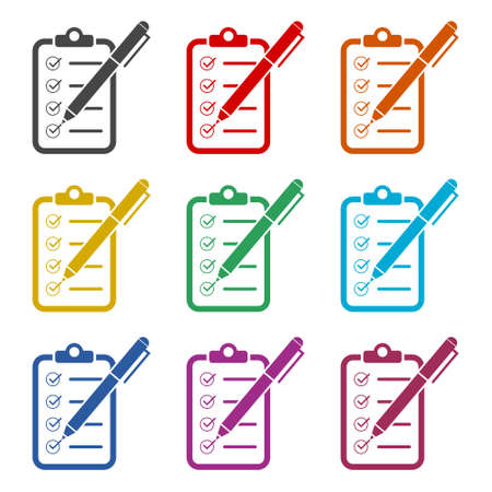 Checklist Icon Design icon or logo, color setのイラスト素材