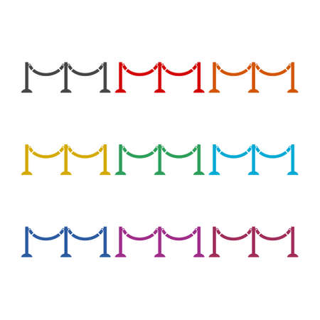 Barrier rope icon or logo, color setのイラスト素材