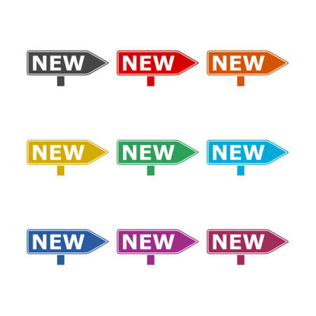 Sign new, New icon or logo, color setのイラスト素材