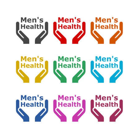 Men's Health text, Men's Health  icon,color setのイラスト素材