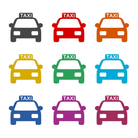 Taxi logo, Taxi icon, color setのイラスト素材