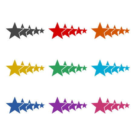 5 stars concept, Five gold stars icon or logo, color setのイラスト素材