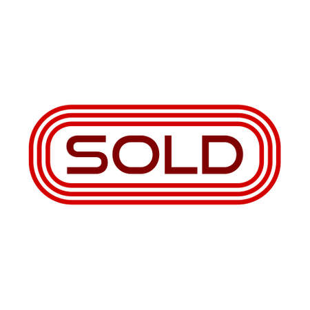 Sold red sign, iconのイラスト素材
