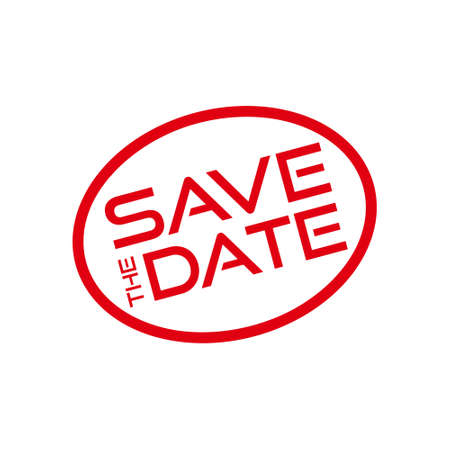 Red Save the date icon, sign, stamp or buttonのイラスト素材
