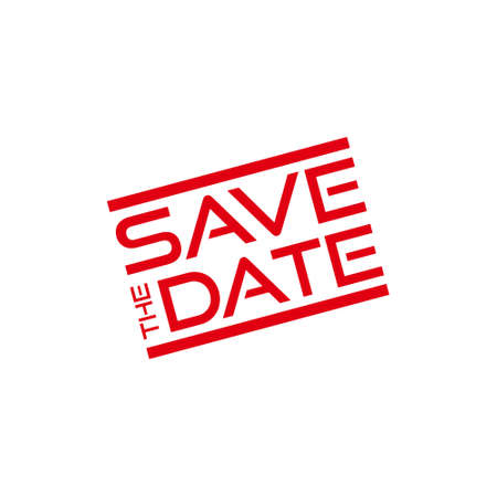 Red Save the date icon, sign, stamp or buttonのイラスト素材