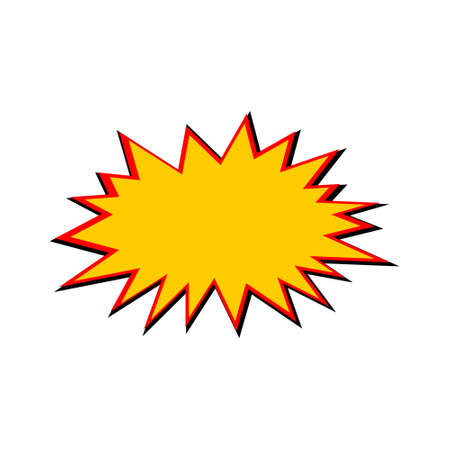 Comic yellow burst on white backgroundのイラスト素材