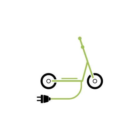 Green Electric scooter symbol, Scooter iconのイラスト素材
