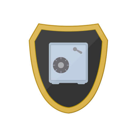 Safe icon, Golden shield iconのイラスト素材